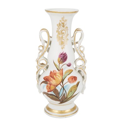 Lot 334 - Paris Porcelain Gilt and Hand-Painted Floral...