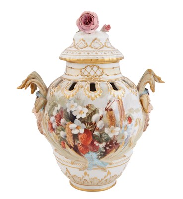 Lot 147 - Russian Porcelain Potpourri Vase and Cover...