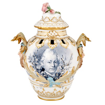 Lot 147 - Russian Porcelain Potpourri Vase and Cover...