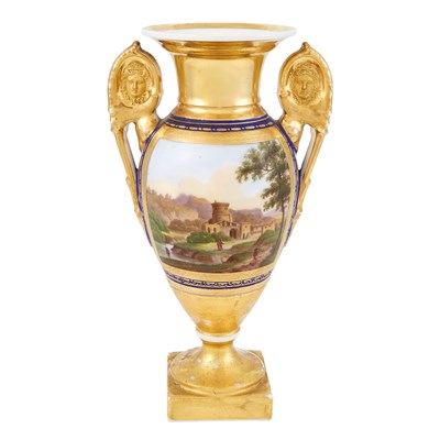 Lot 180 - Continental Porcelain Two-Handled Vase 19th...