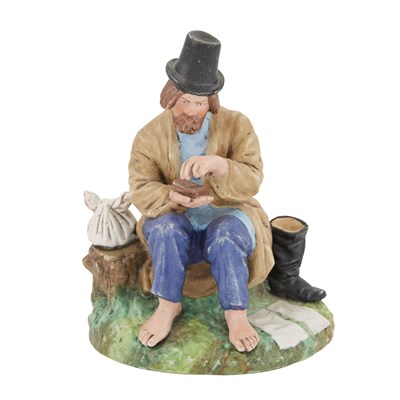Lot 143 - Russian Porcelain Figure of a Peasant Man...