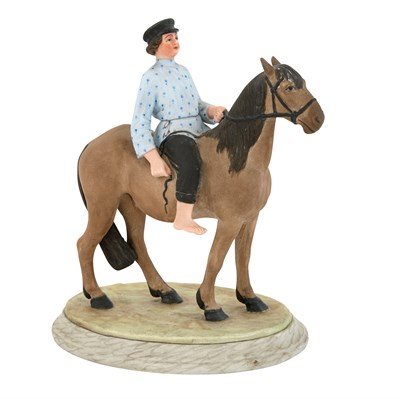 Lot 116 - Russian Porcelain Group of a Boy on Horseback...