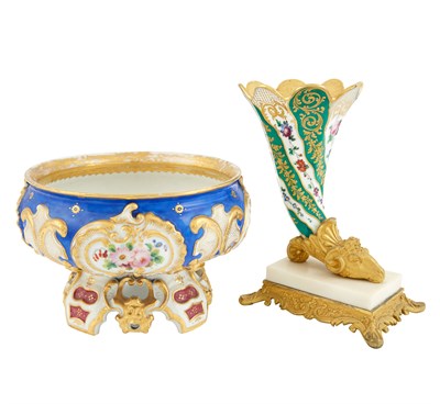 Lot 146 - Continental Gilt-Metal Mounted Porcelain...