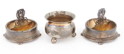 Lot 162 - Pair of Russian Silver Salts Sazikov, Moscow,...