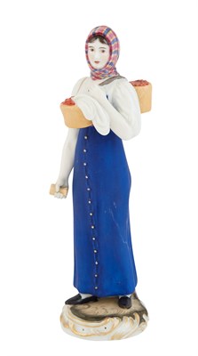 Lot 120 - Russian Porcelain Figure of a Peasant Woman...