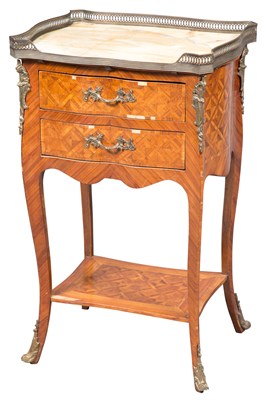 Lot 382 - Louis XV/XVI Style Inset Marble Top Tulipwood...