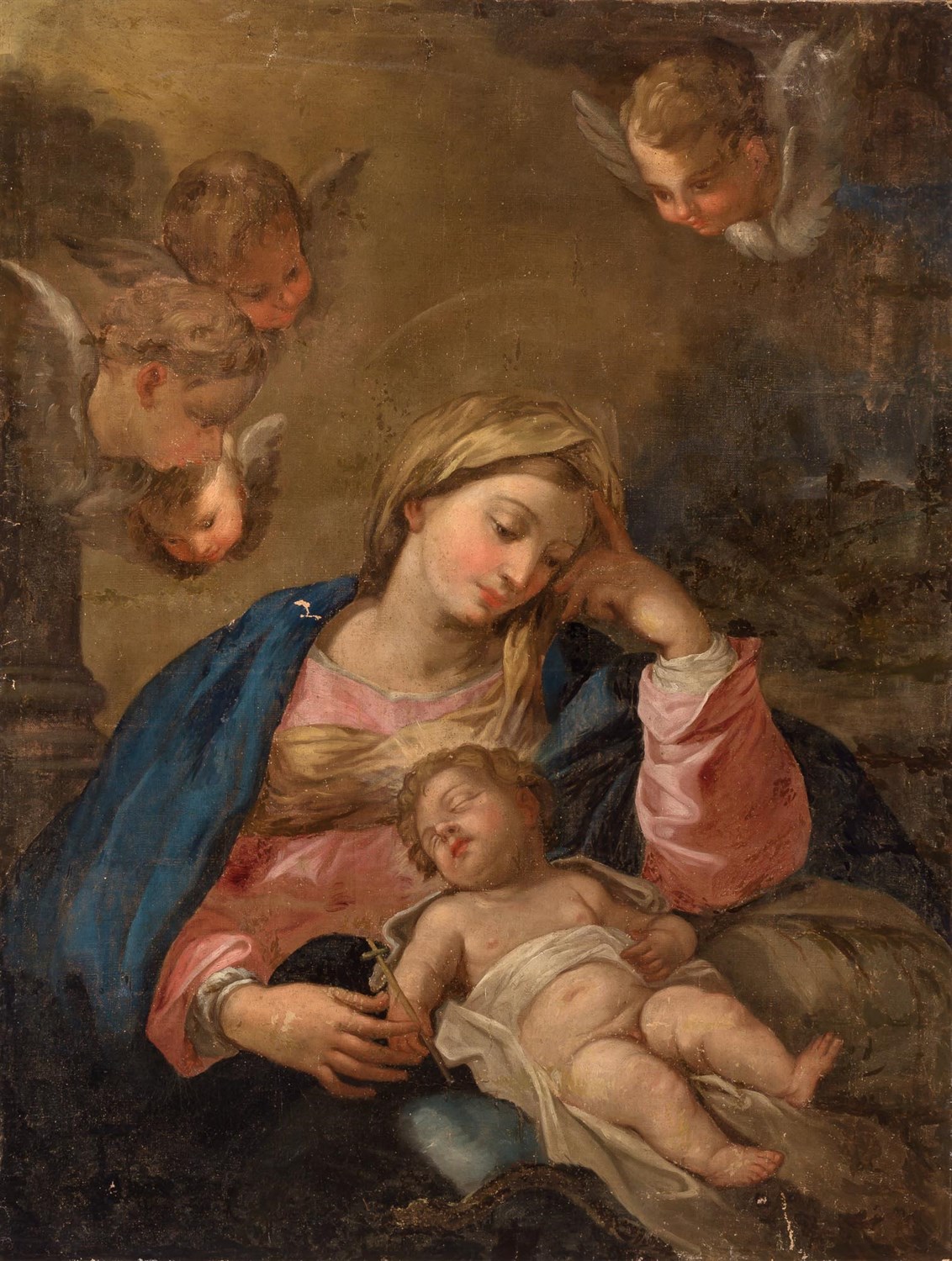Lot 30 - Follower of Carlo Maratta Virgin and Child Oil...