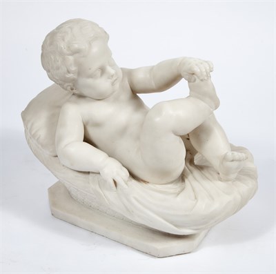 Lot 354 - Marble Figure of an Infant at Rest Horatia...