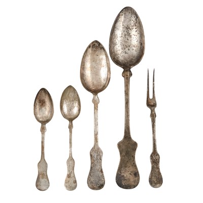 Lot 195 - Assembled Austro-Hungarian Silver Fiddleback...