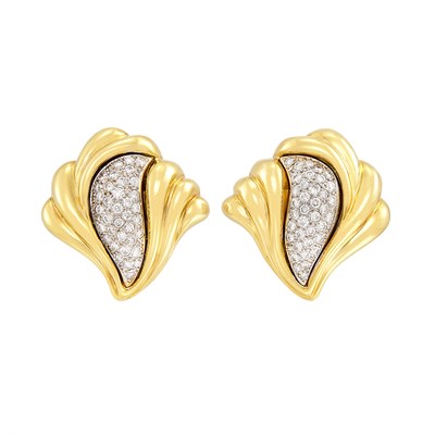 Lot 50 - Pair of Gold and Diamond Earclips
