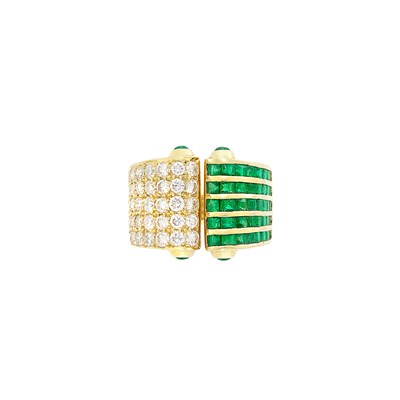 Lot 40 - Gold, Emerald and Diamond Ring