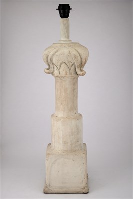 Lot 232 - Stepped Columnar Plaster Lamp After...