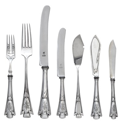 Lot 248 - German Jugendstil Silver Flatware Service H....