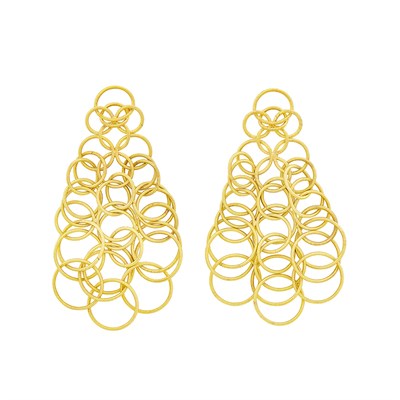 Lot 82 - Pair of Gold 'Hawaii' Pendant-Earrings, Buccellati