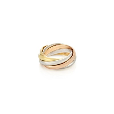 Lot 382 - Tricolor Gold 'Trinity' Band Ring, Must De Cartier