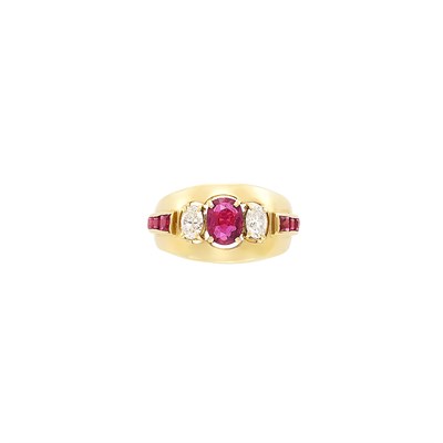 Lot 58 - Gold, Ruby and Diamond Ring