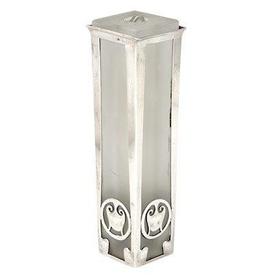 Lot 247 - Austrian Silver and Frosted Glass Bud Vase By...