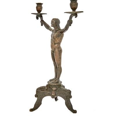 Lot 171 - Pair of German Bronze Male Nude Figural...