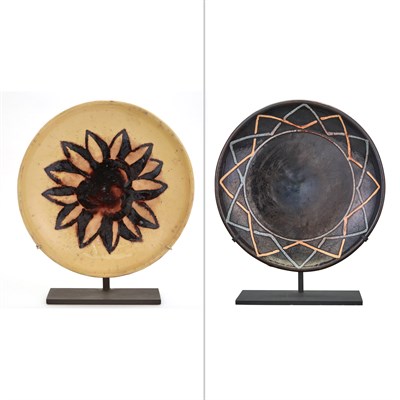 Lot 211 - Two René Herbst Art Deco Hand-Painted and...