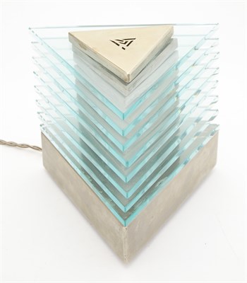 Lot 225 - Maison Desny Nickel Plated and Glass Table...