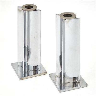Lot 231 - Pair of Maison Desny Chromed Metal...