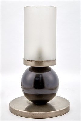 Lot 230 - Jacques Adnet Style Frosted Glass, Painted...