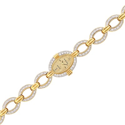 Lot 653 - Gold, Platinum and Diamond Wristwatch, Rolex