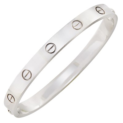 Lot 132 - White Gold 'Love' Bangle Bracelet, Cartier