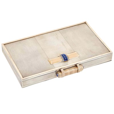 Lot 632 - Silver, Rose Gold, Sapphire, Cabochon Sapphire and Diamond Vanity, Ostertag, France
