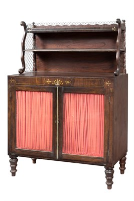Lot 481 - Regency Brass-Inlaid Rosewood and Pine Side...