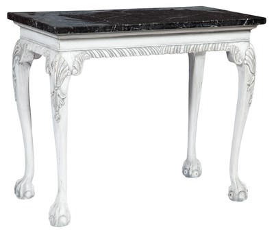 Lot 303 - George II Style White Painted Marble Top Pier...