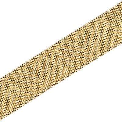 Lot 213 - Wide Woven Gold Mesh Bracelet