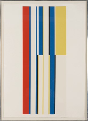 Lot 20 - Ilya Bolotowsky Vertical Lines Signed Ilya...