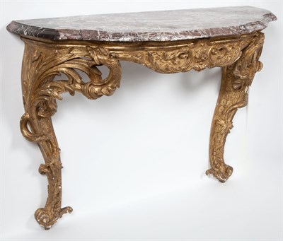 Lot 401 - Continental Rococo Giltwood Console Table...