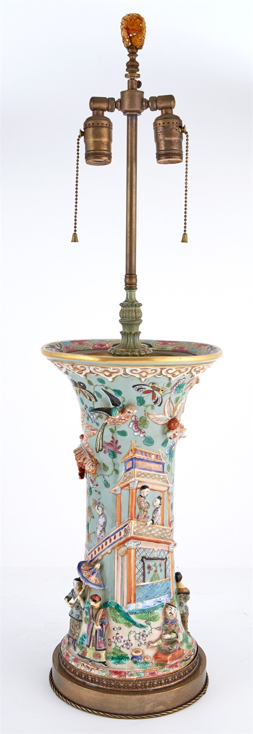 Lot 218 - Chinese Export Celadon Glazed Porcelain Vase...