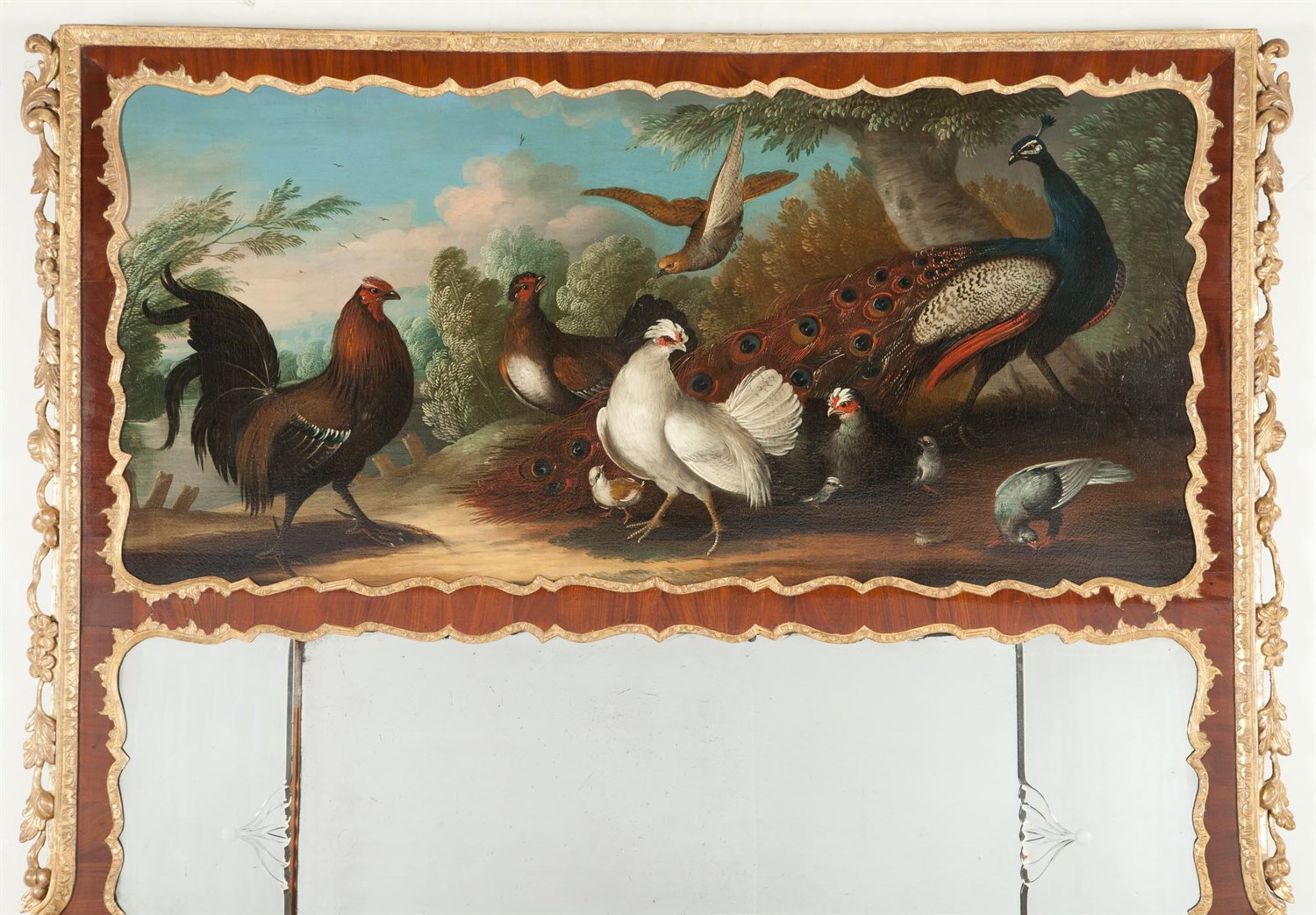 Lot 211 - George II Mahogany and Parcel-Gilt Trumeau...