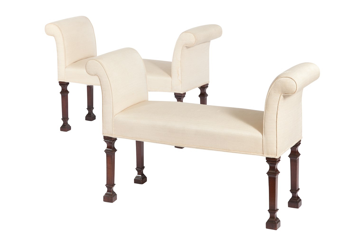 Lot 216 - Pair of George III Upholstered Mahogany Window...