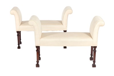 Lot 216 - Pair of George III Upholstered Mahogany Window...