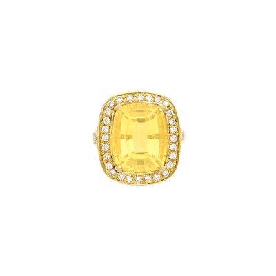 Lot 546 - Gold, Citrine and Diamond Ring