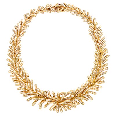 Lot 211 - Gold and Diamond Necklace, France