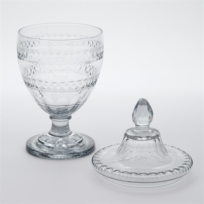 Lot 299 - Pair of Anglo-Irish Style Molded and Cut Glass...