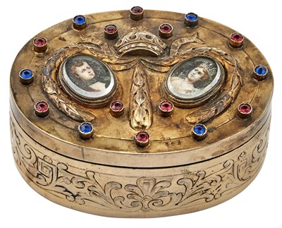 Lot 192 - Continental Silver Portrait Snuff Box Width 3...