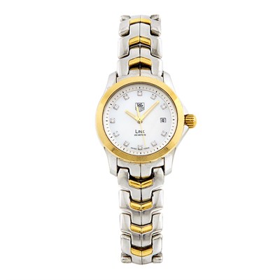 Lot 1385 - Stainless Steel and Gold 'Link' Wristwatch, Tag Heuer