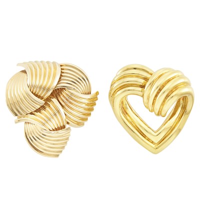 Lot 1183 - Two Gold Brooches