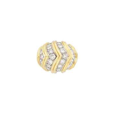 Lot 420 - Gold and Diamond Dome Ring