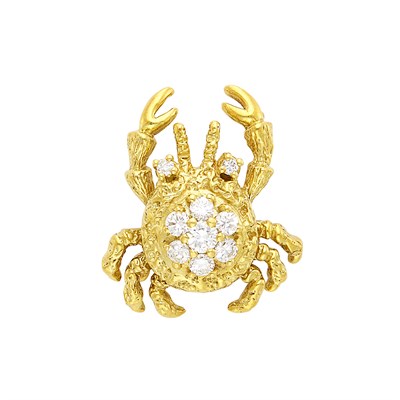 Lot 157 - Gold and Diamond Crab Pin