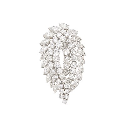 Lot 223 - Platinum and Diamond Brooch