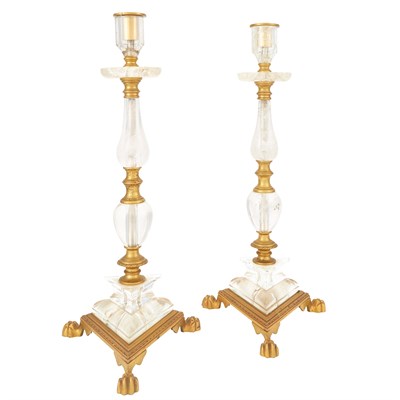 Lot 523 - Pair of Rock Crystal and Gilt-Bronze...