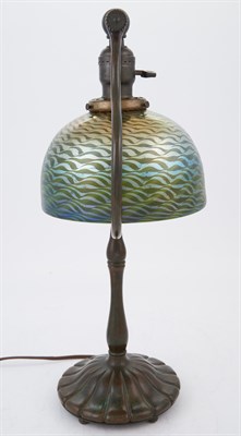 Lot 497 - Tiffany Studios Bronze and Favrile Green...