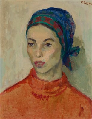 Lot 91 - Moses Soyer American, 1899-1974 Girl with...